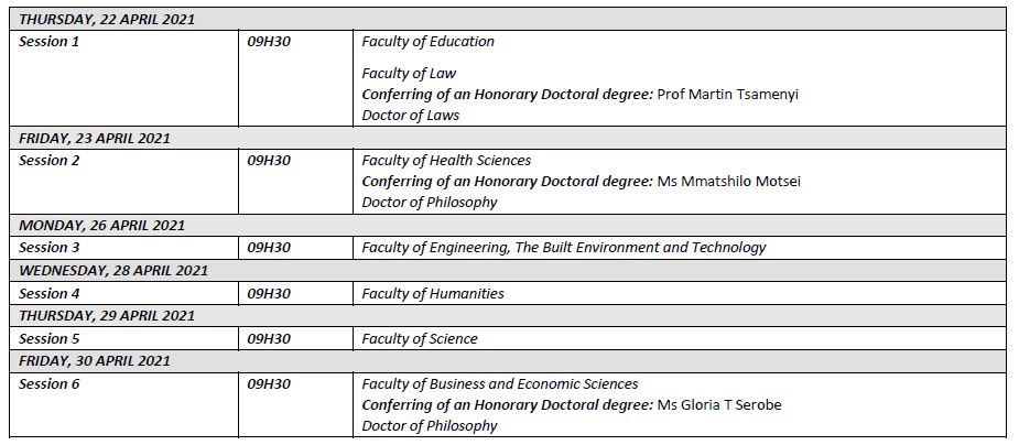 Graduation Dates, Times & Programmes - Graduation